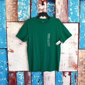 Men's Dip Slub Tee T-Shirt Short Sleeve Crewneck Organic SMALL Green NEW